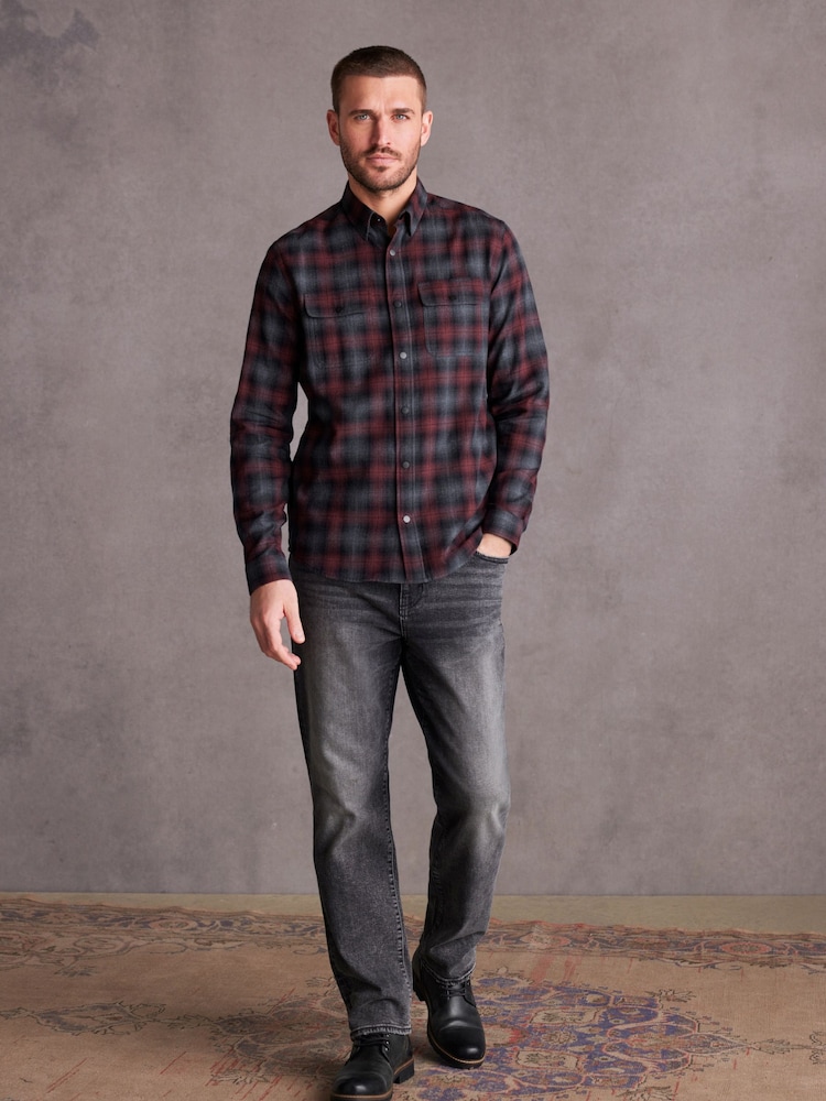 Red Signature Brushed Flannel Check Shirt - Image 2 of 6