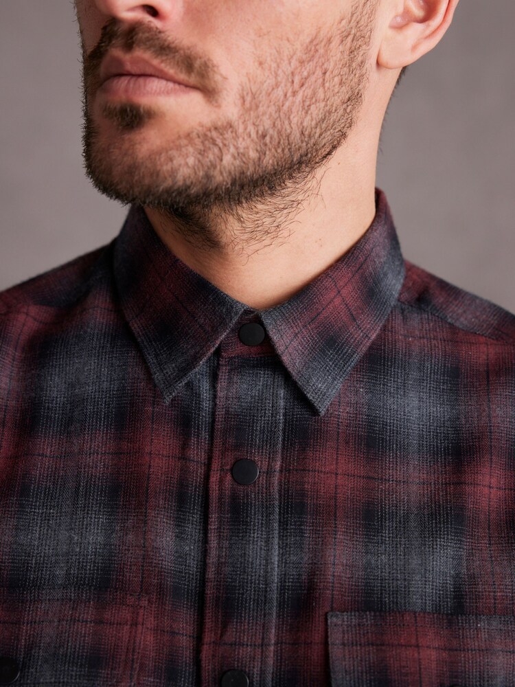 Red Signature Brushed Flannel Check Shirt - Image 4 of 6