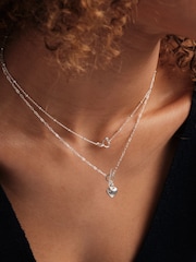 Simply Silver Sterling Silver Tone 925 Interlink Heart Necklace - Image 3 of 5