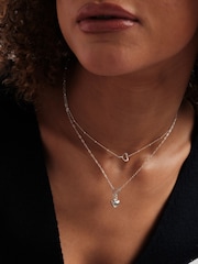 Simply Silver Sterling Silver Tone 925 Interlink Heart Necklace - Image 4 of 5