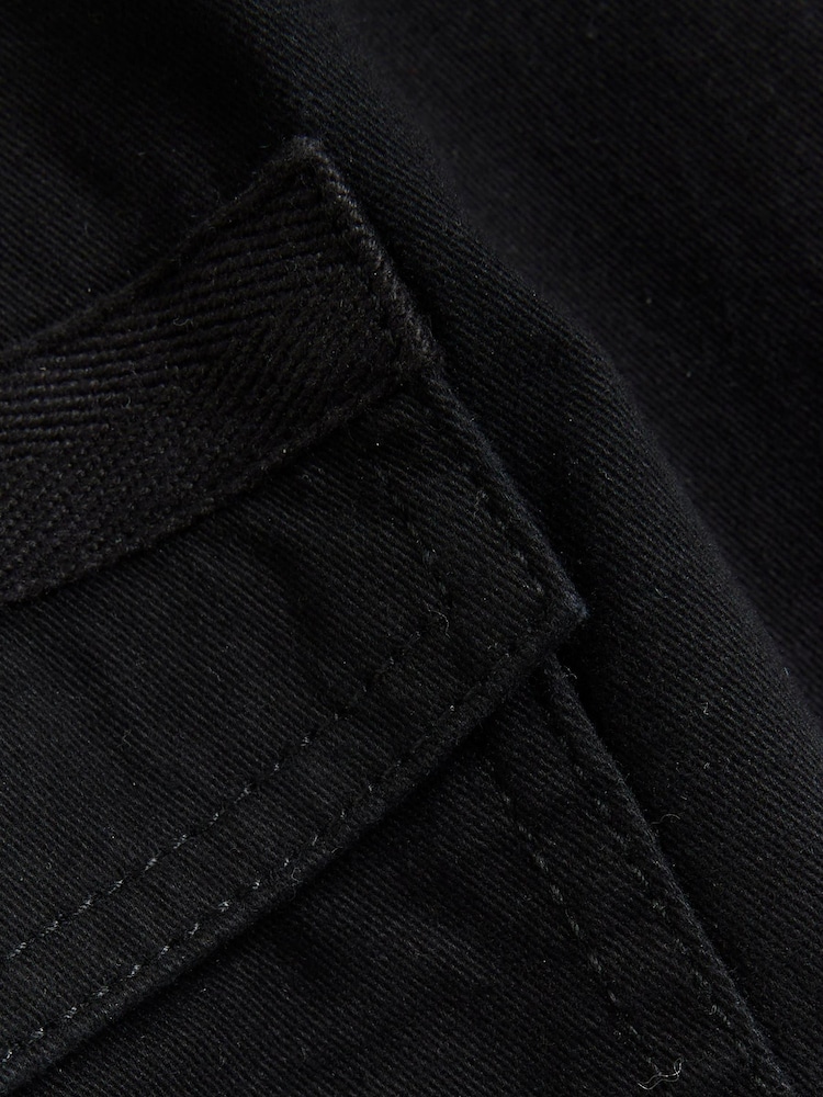 River Island Black Petite Belted Cuffed Utility Cargo Trousers - Image 4 of 4 River Island Black Petite Belted Cuffed Utility Cargo Trousers - Image 4 of 4