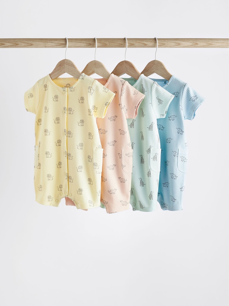 Bright Baby Jersey Rompers 4 Pack - Image 1 of 11