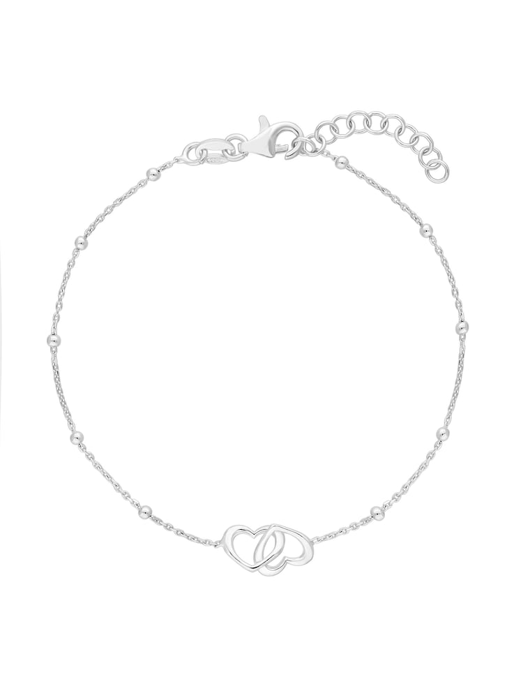 Simply Silver Silver Interlink Heart Bracelet - Image 1 of 3
