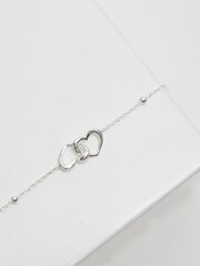 Simply Silver Silver Interlink Heart Bracelet - Image 2 of 3