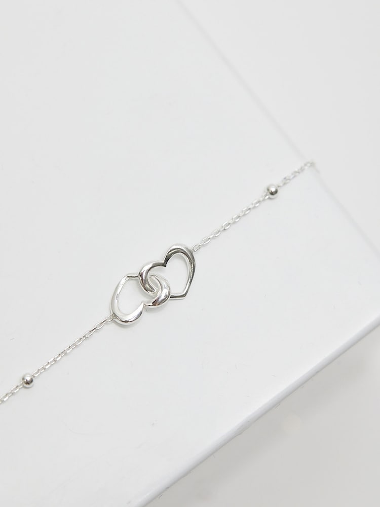 Simply Silver Silver Interlink Heart Bracelet - Image 2 of 3