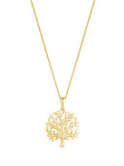 Simply Silver Gold Tone Tree Of Love Pendant Necklace - Image 1 of 3