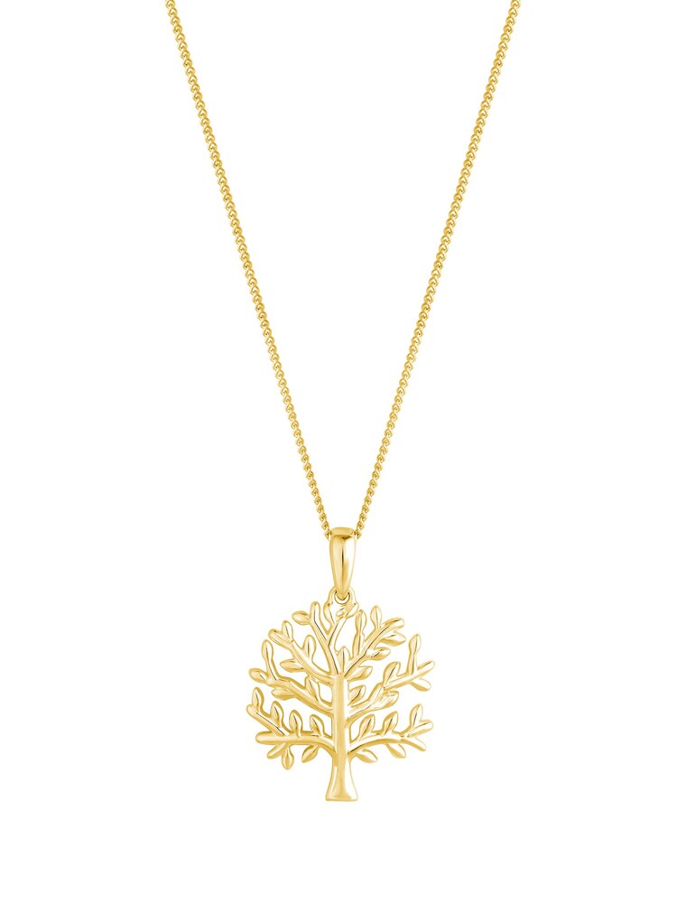 Simply Silver Gold Tone Tree Of Love Pendant Necklace - Image 1 of 3