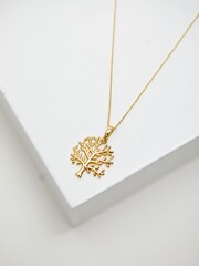 Simply Silver Gold Tone Tree Of Love Pendant Necklace - Image 2 of 3