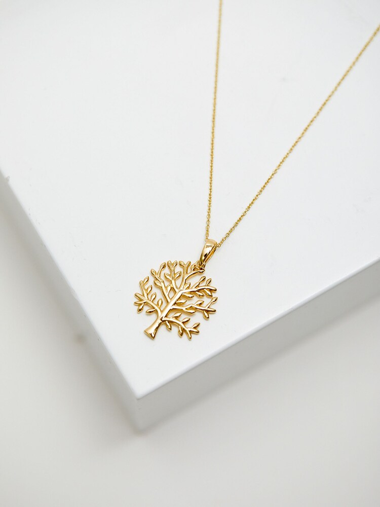 Simply Silver Gold Tone Tree Of Love Pendant Necklace - Image 2 of 3