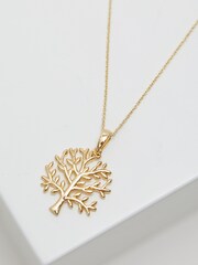 Simply Silver Gold Tone Tree Of Love Pendant Necklace - Image 3 of 3