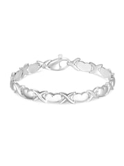 Simply Silver Silver Tone Heart Kiss Bracelet - Image 2 of 2