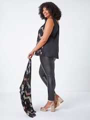 Roman Black Curve Sequin Zig Zag Cami Top - Image 3 of 5