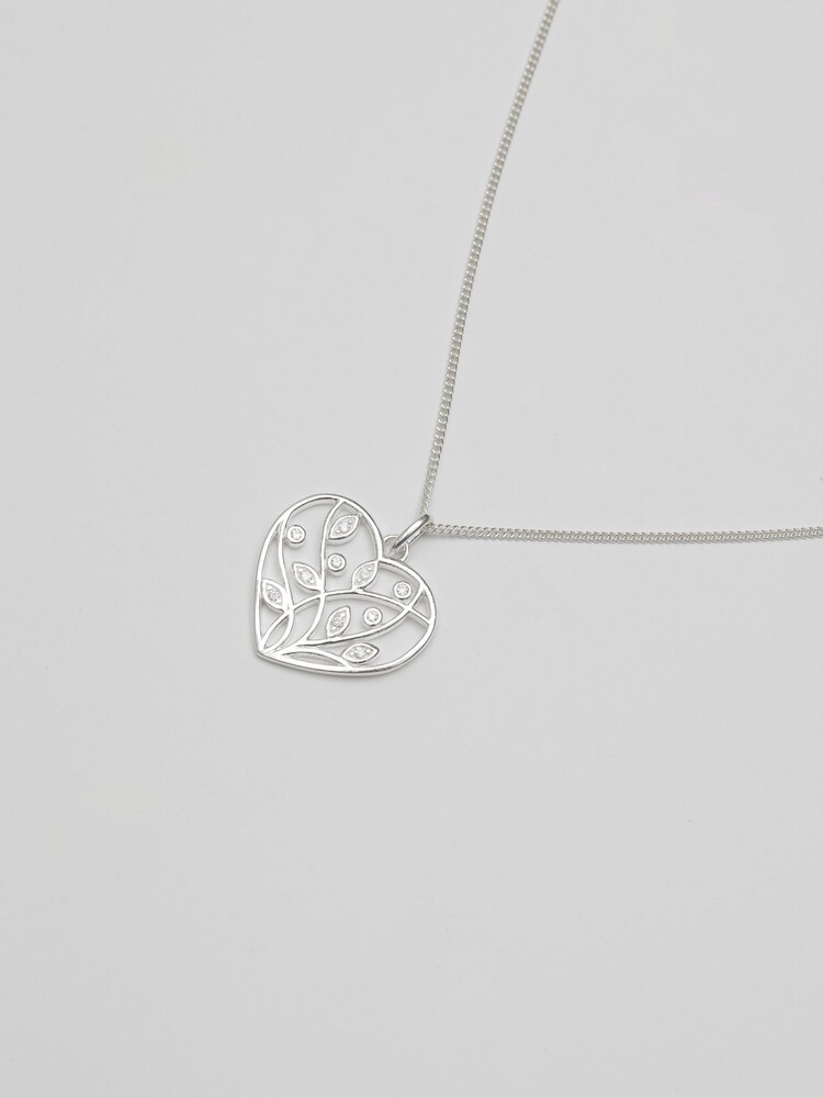 Simply Silver Sterling Silver 925 Tree of Love Heart Pendant Necklace - Image 2 of 3