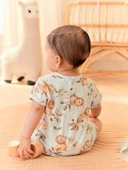 Blau mit Löwenmotiv - Baby Jersey Strampelhöschen aus 100 % Baumwolle - Bild 3 von 10