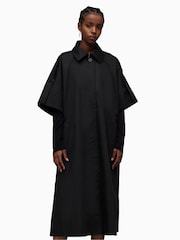 AllSaints Black Tina Trench 100% Cotton Coat - Image 2 of 9