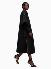 AllSaints Black Tina Trench 100% Cotton Coat - Image 6 of 9