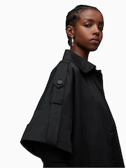 AllSaints Black Tina Trench 100% Cotton Coat - Image 7 of 9
