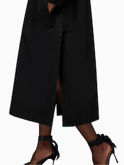 AllSaints Black Tina Trench 100% Cotton Coat - Image 8 of 9
