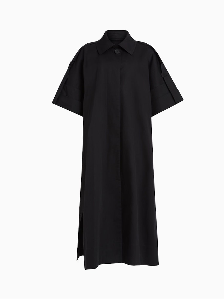 AllSaints Black Tina Trench 100% Cotton Coat - Image 9 of 9