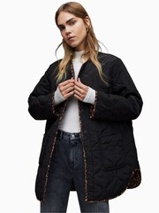 AllSaints Black Phyllis Leppo Liner Jacket - Image 1 of 7