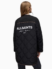 AllSaints Black Phyllis Leppo Liner Jacket - Image 2 of 7