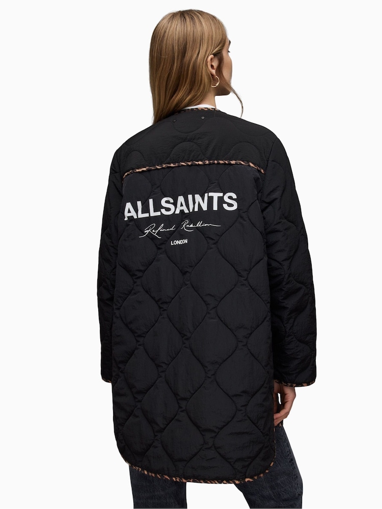 AllSaints Black Phyllis Leppo Liner Jacket - Image 2 of 7
