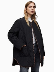 AllSaints Black Phyllis Leppo Liner Jacket - Image 3 of 7