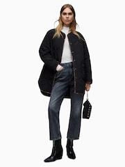 AllSaints Black Phyllis Leppo Liner Jacket - Image 4 of 7