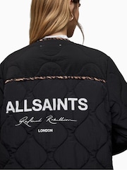 AllSaints Black Phyllis Leppo Liner Jacket - Image 6 of 7