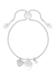 Lipsy Jewellery Silver Tone Crystal Pave Heart Toggle Bracelet - Image 2 of 4