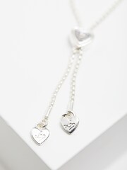 Lipsy Jewellery Silver Tone Crystal Pave Heart Toggle Bracelet - Image 3 of 4