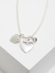 Lipsy Jewellery Silver Tone Crystal Pave Heart Toggle Bracelet - Image 4 of 4