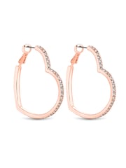 Lipsy Gold Tone Crystal Heart Hoop Earrings - Image 1 of 3