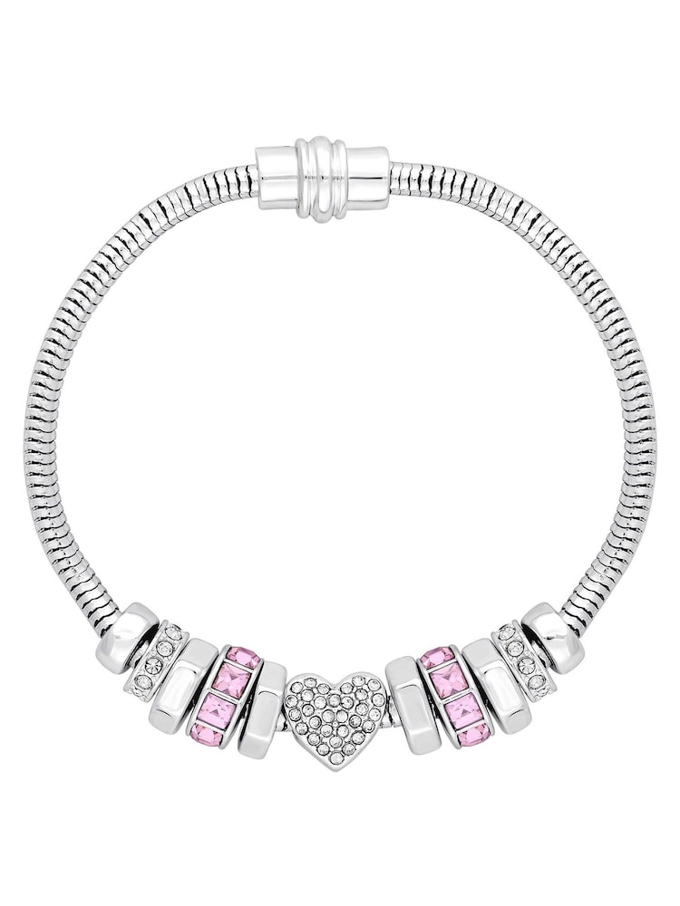 Lipsy Jewellery Silver Heart Magnetic Bracelet Gift Boxed - Image 2 of 4