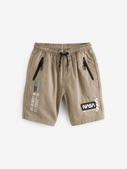 Neutral 100% Cotton NASA Pull-On Shorts (4-16yrs) - Image 1 of 3