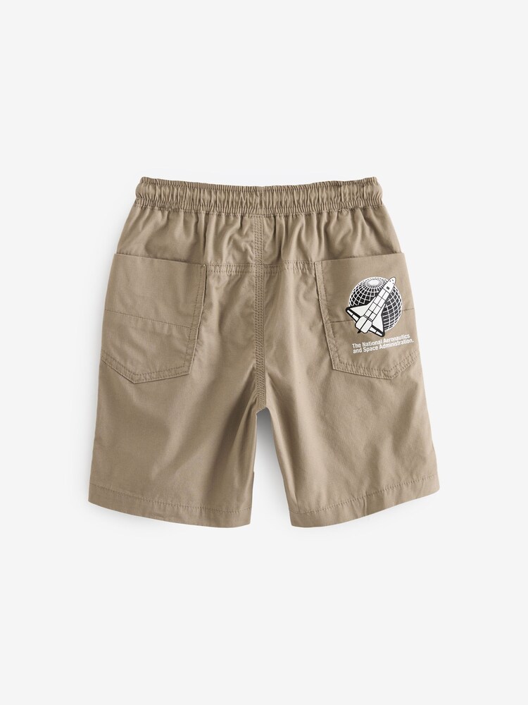 Neutral 100% Cotton NASA Pull-On Shorts (4-16yrs) - Image 2 of 3