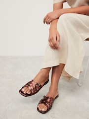 Metallic Regular/Wide Fit Forever Comfort® Cross Strap Mules - Image 1 of 9