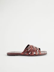 Metallic Regular/Wide Fit Forever Comfort® Cross Strap Mules - Image 4 of 9