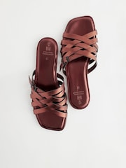 Metallic Regular/Wide Fit Forever Comfort® Cross Strap Mules - Image 6 of 9