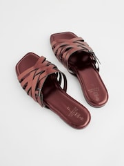 Metallic Regular/Wide Fit Forever Comfort® Cross Strap Mules - Image 7 of 9