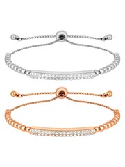 Lipsy Two Tone Bar 2 Pack Toggle Bracelet - Gift Boxed - Image 3 of 4