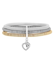 Lipsy Jewellery White Mesh Stretch Bracelets 3 Pack - Image 1 of 2