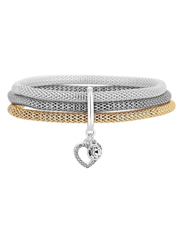 Lipsy Jewellery White Mesh Stretch Bracelets 3 Pack - Image 1 of 2