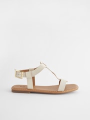 Bone Regular/Wide Fit Forever Comfort® Leather T-Bar Sandals - Image 4 of 8