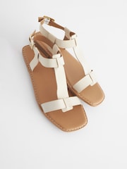 Bone Regular/Wide Fit Forever Comfort® Leather T-Bar Sandals - Image 5 of 8