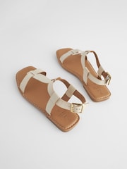 Bone Regular/Wide Fit Forever Comfort® Leather T-Bar Sandals - Image 6 of 8