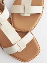 Bone Regular/Wide Fit Forever Comfort® Leather T-Bar Sandals - Image 7 of 8