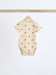 Navy Bear Baby Rib 100% Cotton Bodysuits 3 Pack - Image 6 of 12
