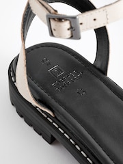 White/Silver Standard/Wide Fit Forever Comfort® Leather Cleated Sandals - Image 7 of 8