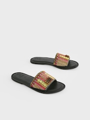 Multi Standard/Wide Fit Forever Comfort® Leather Beaded Mules - Image 2 of 6